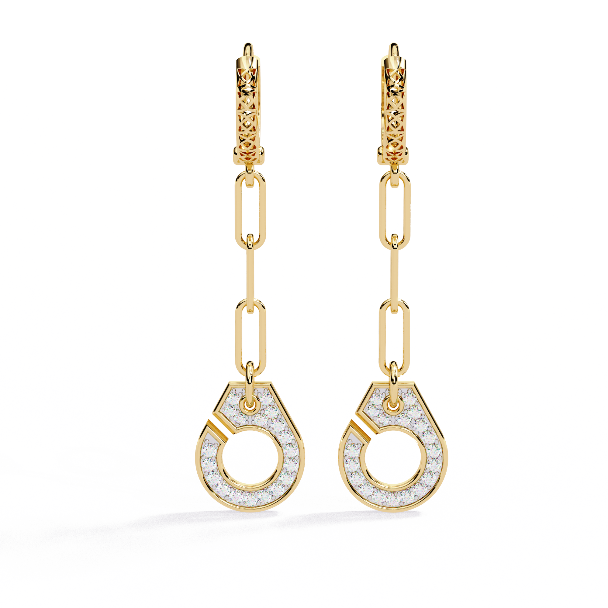 Drop Chain Earrings with Lab Grown Diamonds