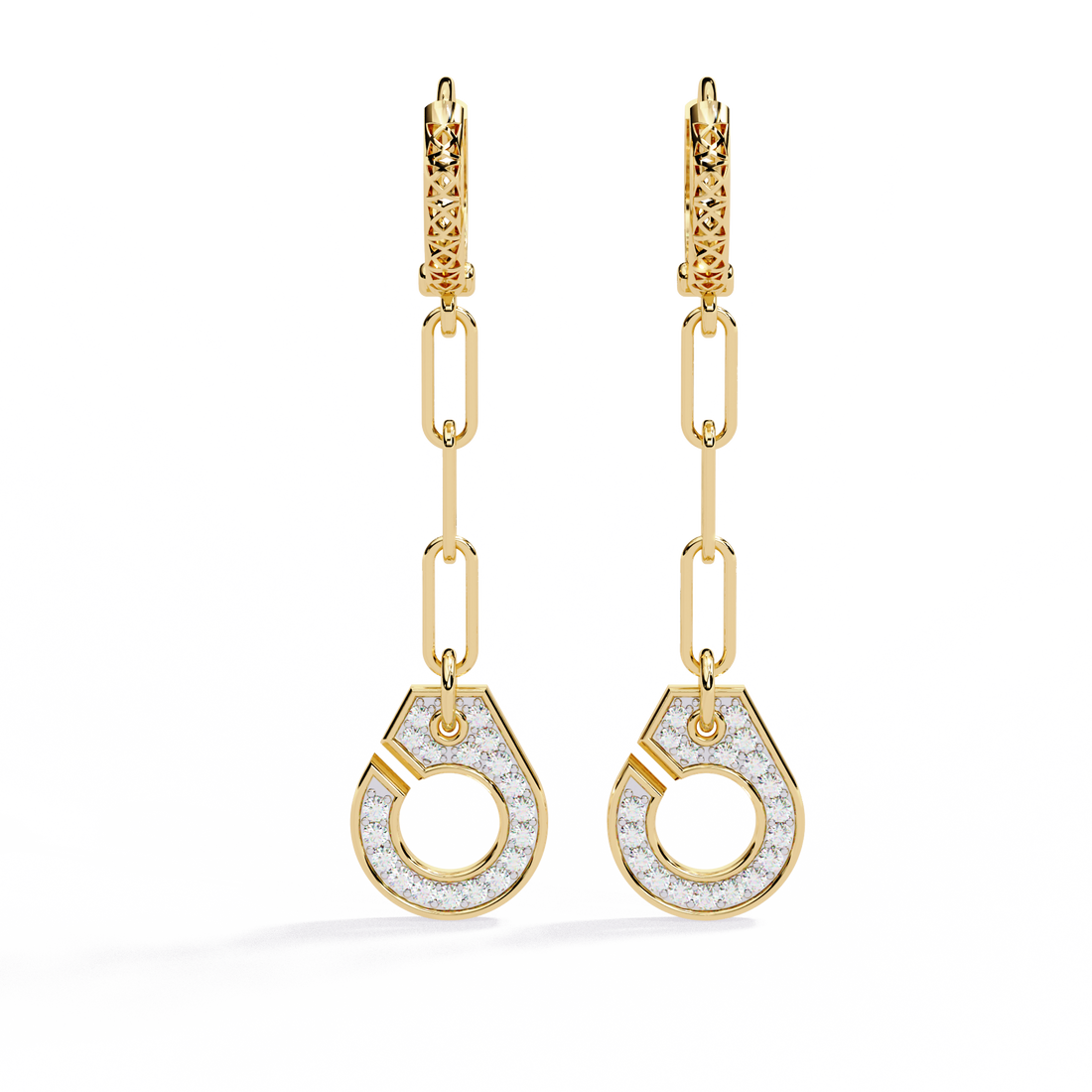 Drop Chain Earrings with Lab Grown Diamonds