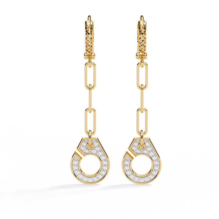 Drop Chain Earrings with Lab Grown Diamonds