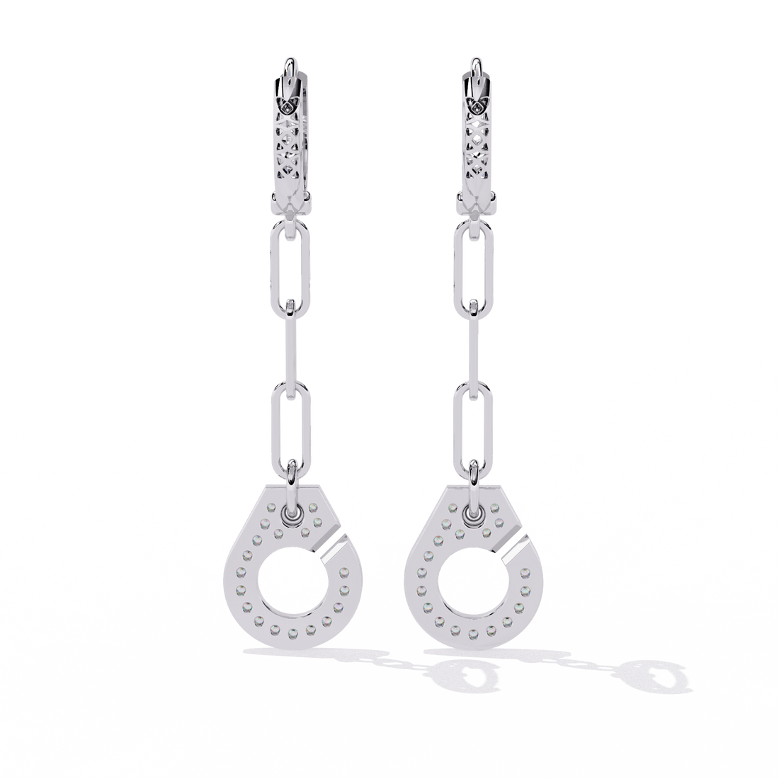 Drop Chain Earrings with Lab Grown Diamonds