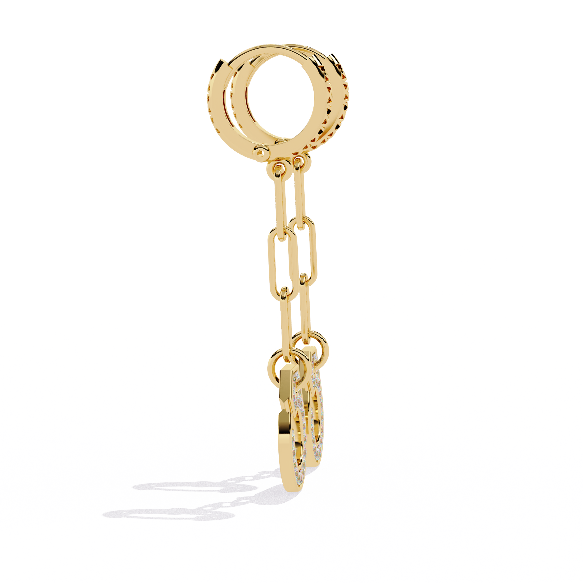 Drop Chain Earrings with Lab Grown Diamonds