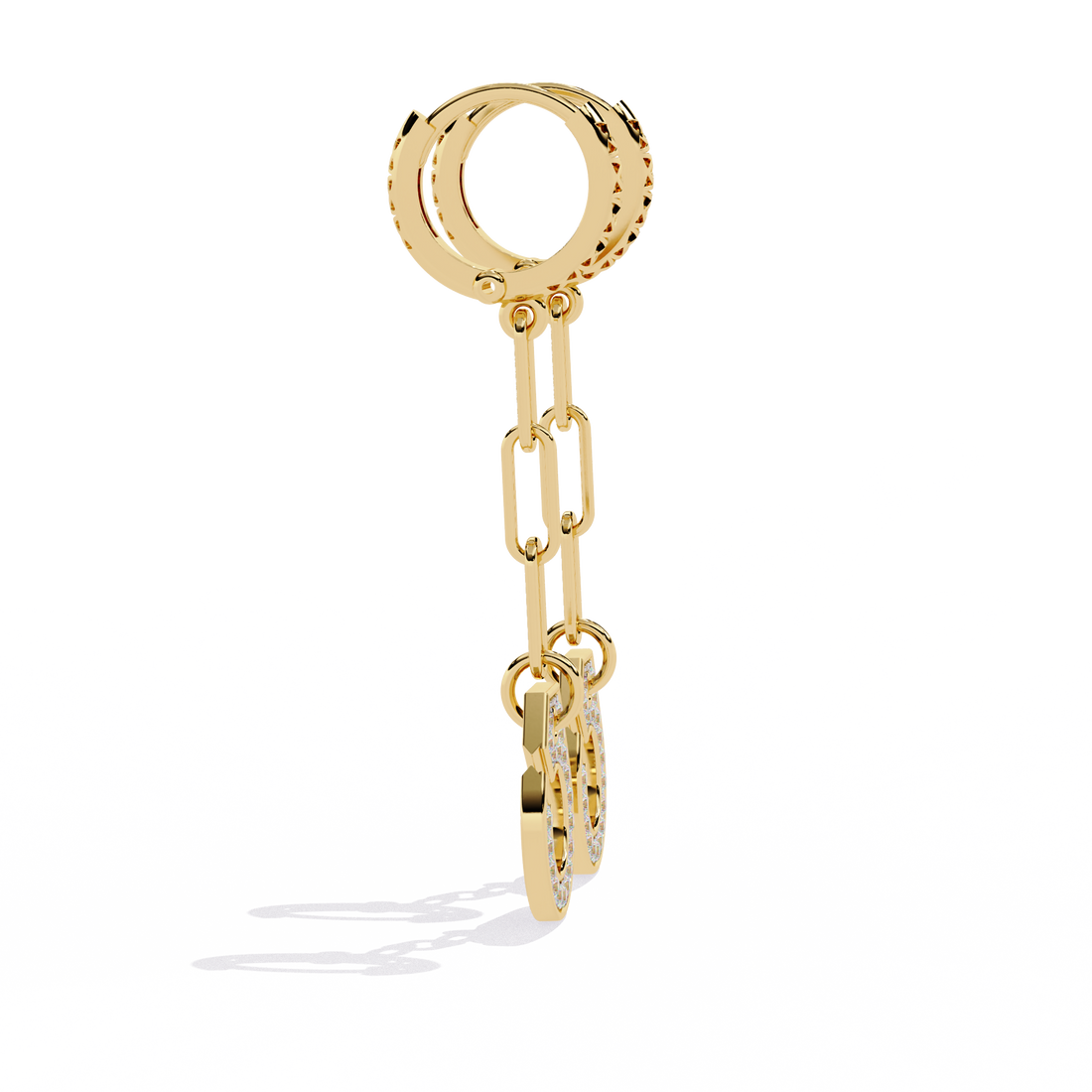 Drop Chain Earrings with Lab Grown Diamonds