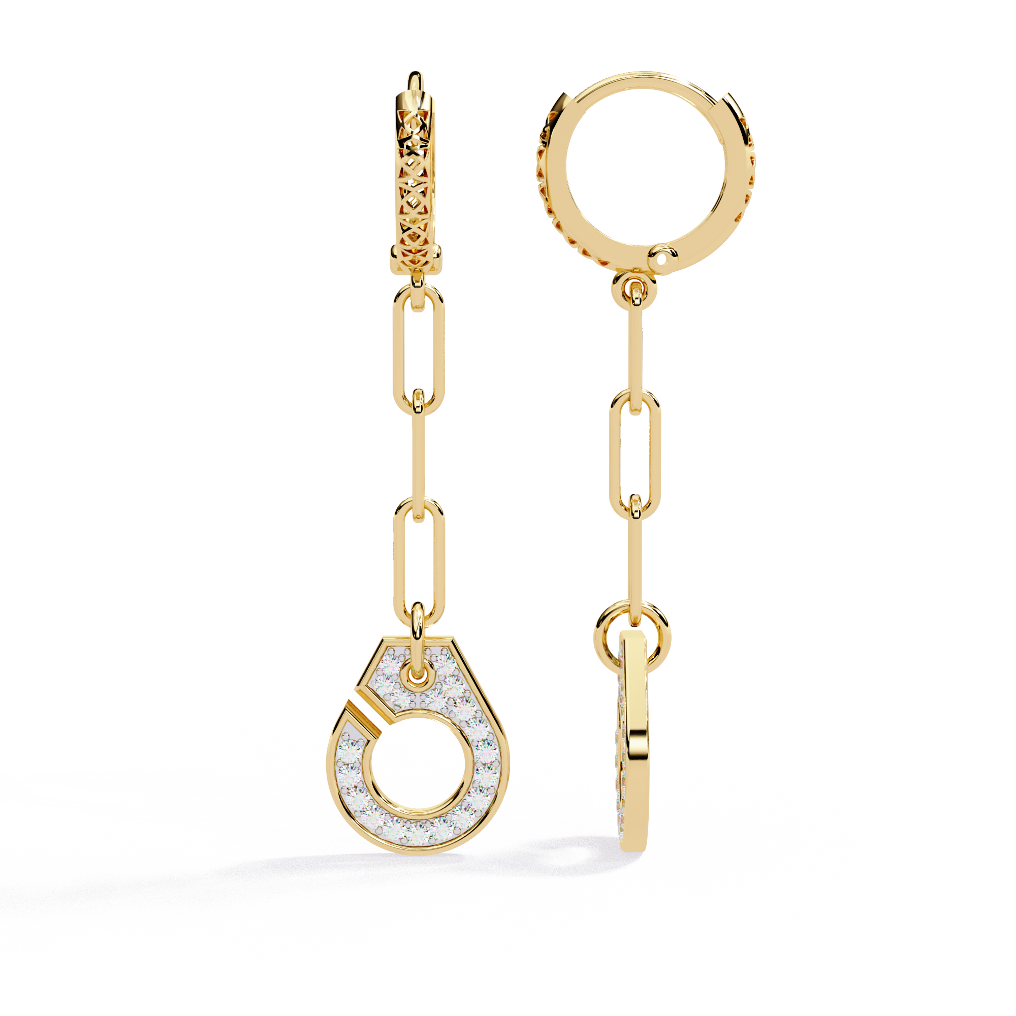 Drop Chain Earrings with Lab Grown Diamonds