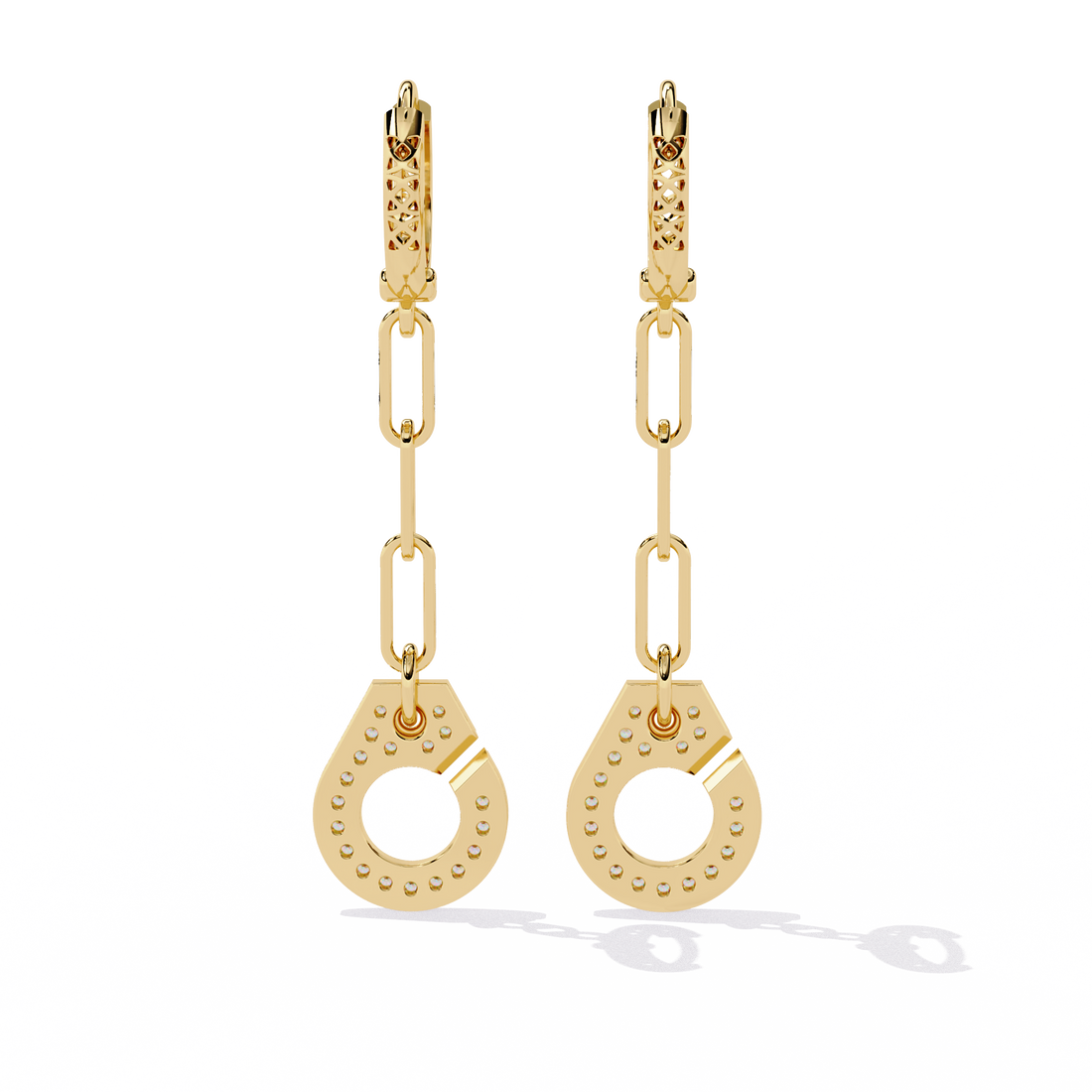 Drop Chain Earrings with Lab Grown Diamonds