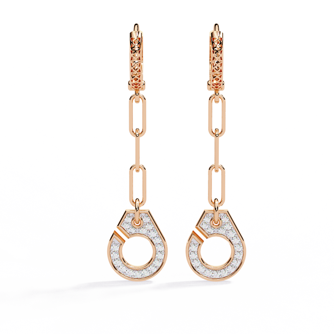 Drop Chain Earrings with Lab Grown Diamonds
