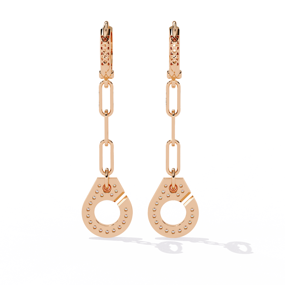 Drop Chain Earrings with Lab Grown Diamonds