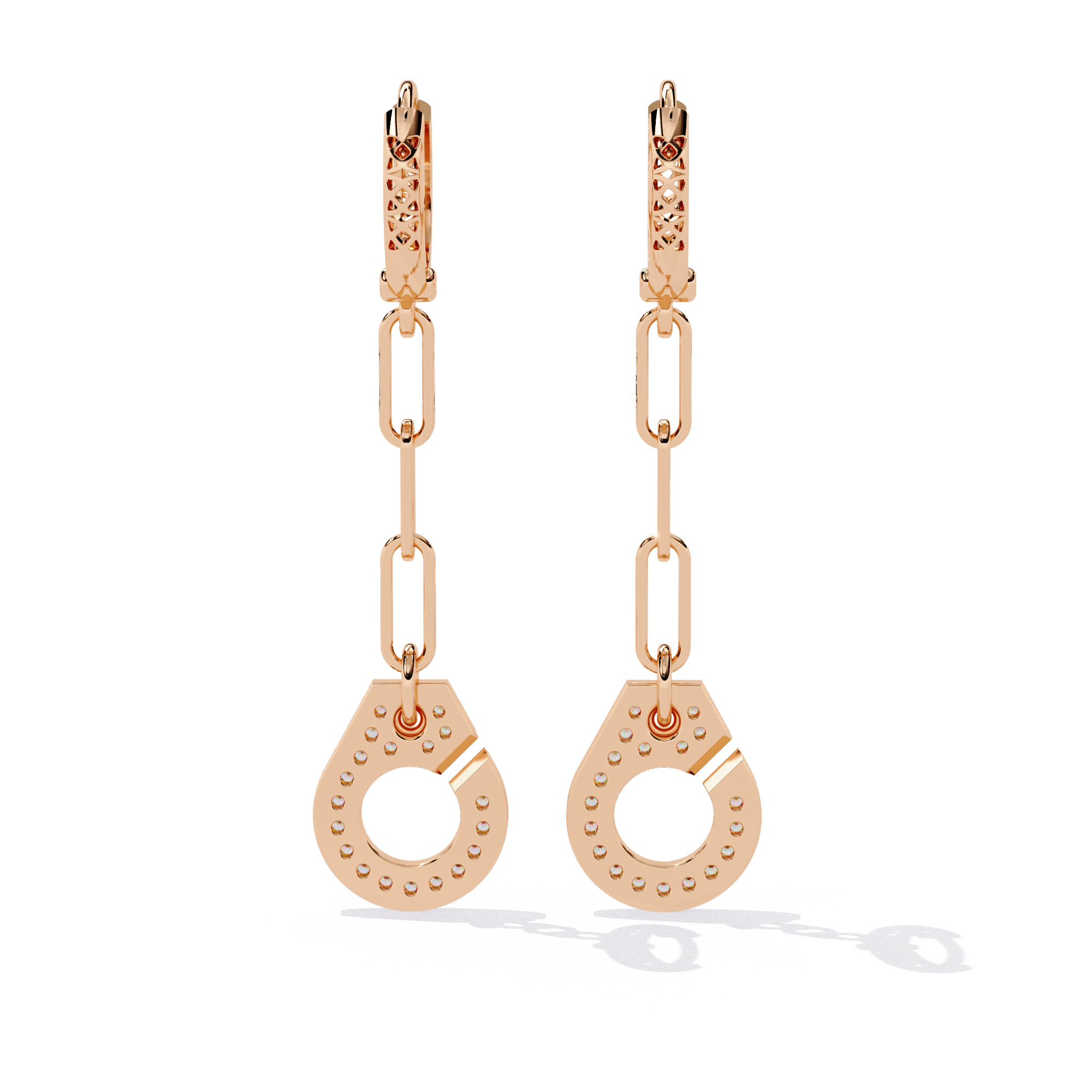 Drop Chain Earrings with Lab Grown Diamonds