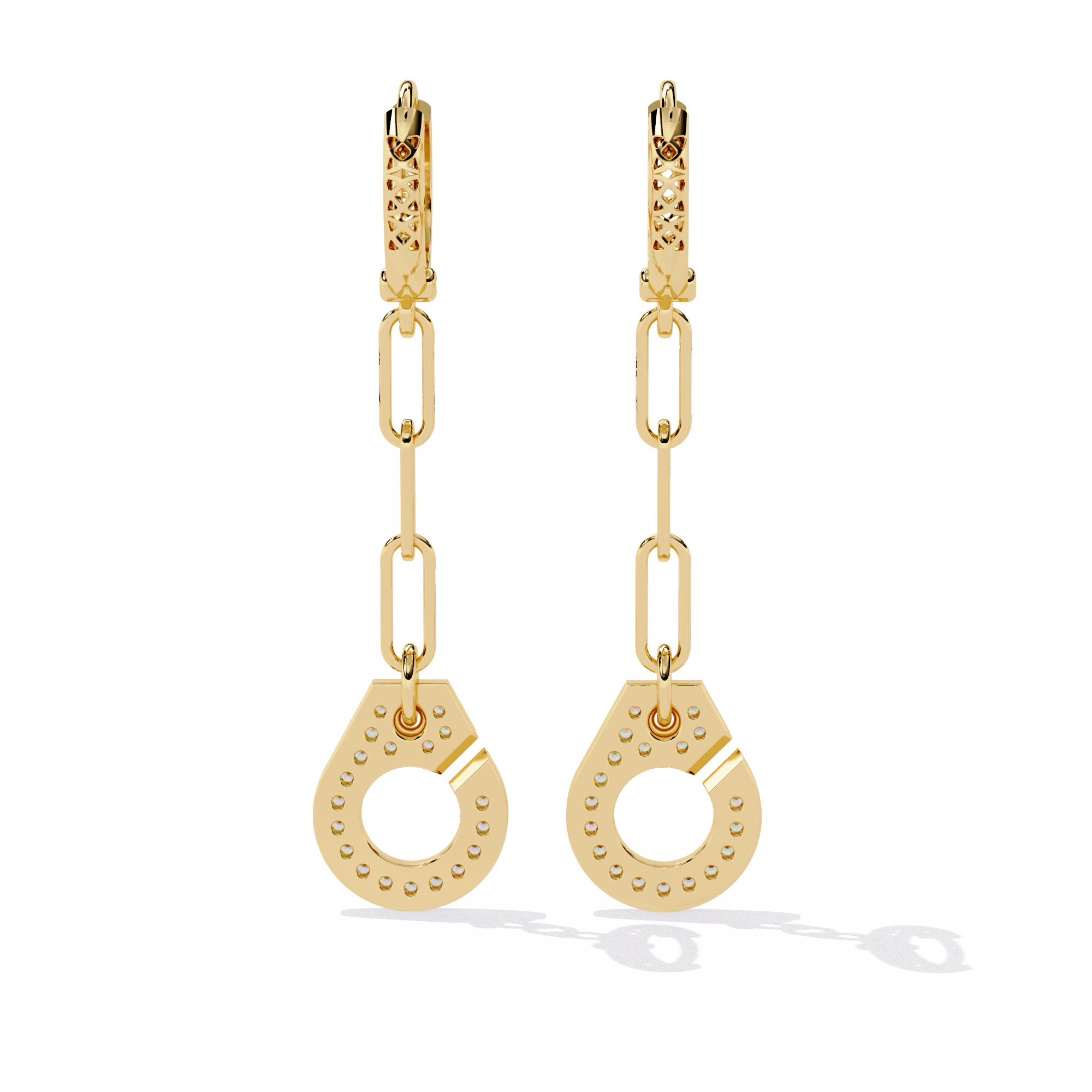 Drop Chain Earrings with Lab Grown Diamonds