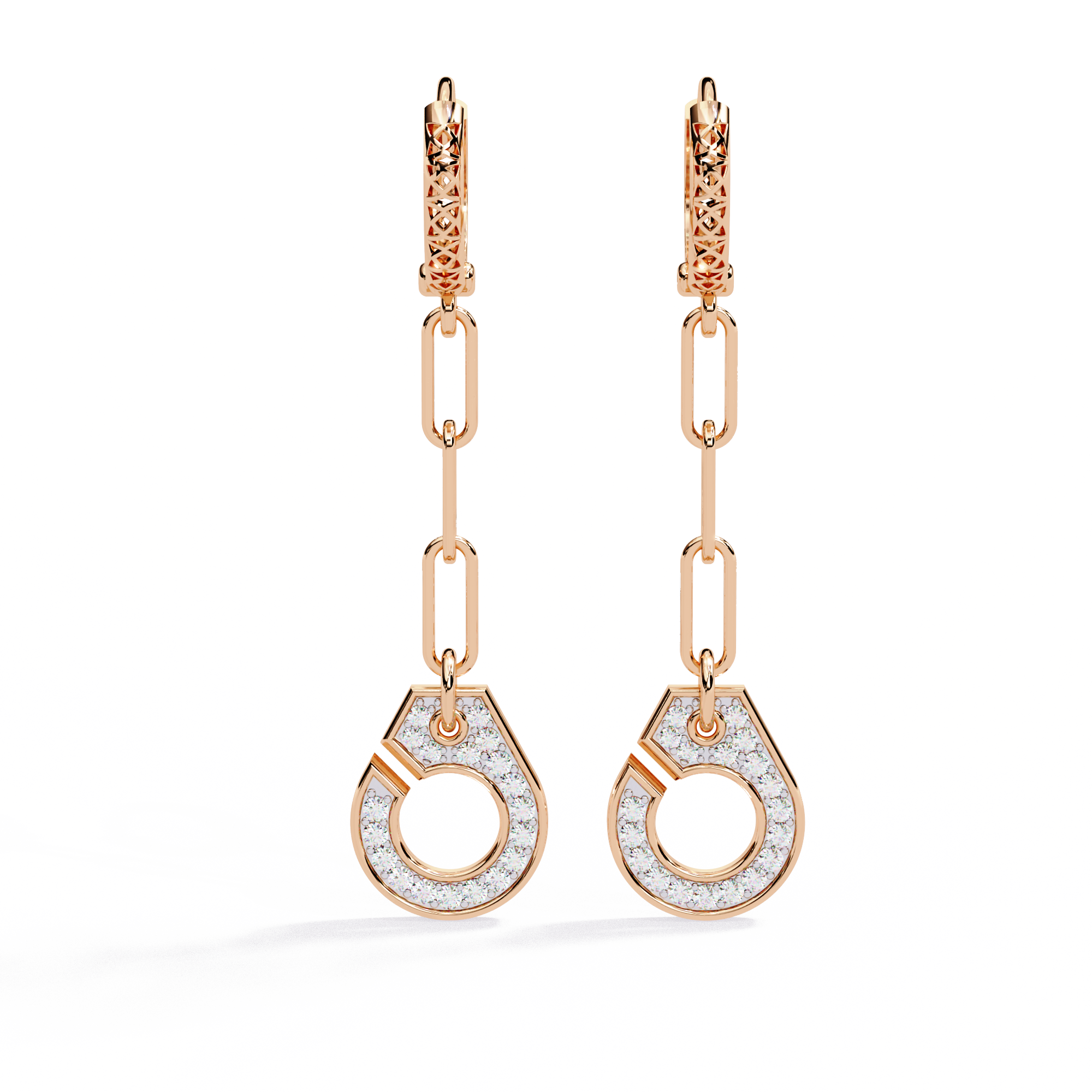 Drop Chain Earrings with Lab Grown Diamonds