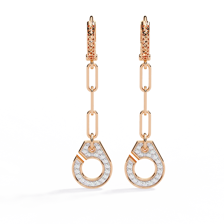 Drop Chain Earrings with Lab Grown Diamonds