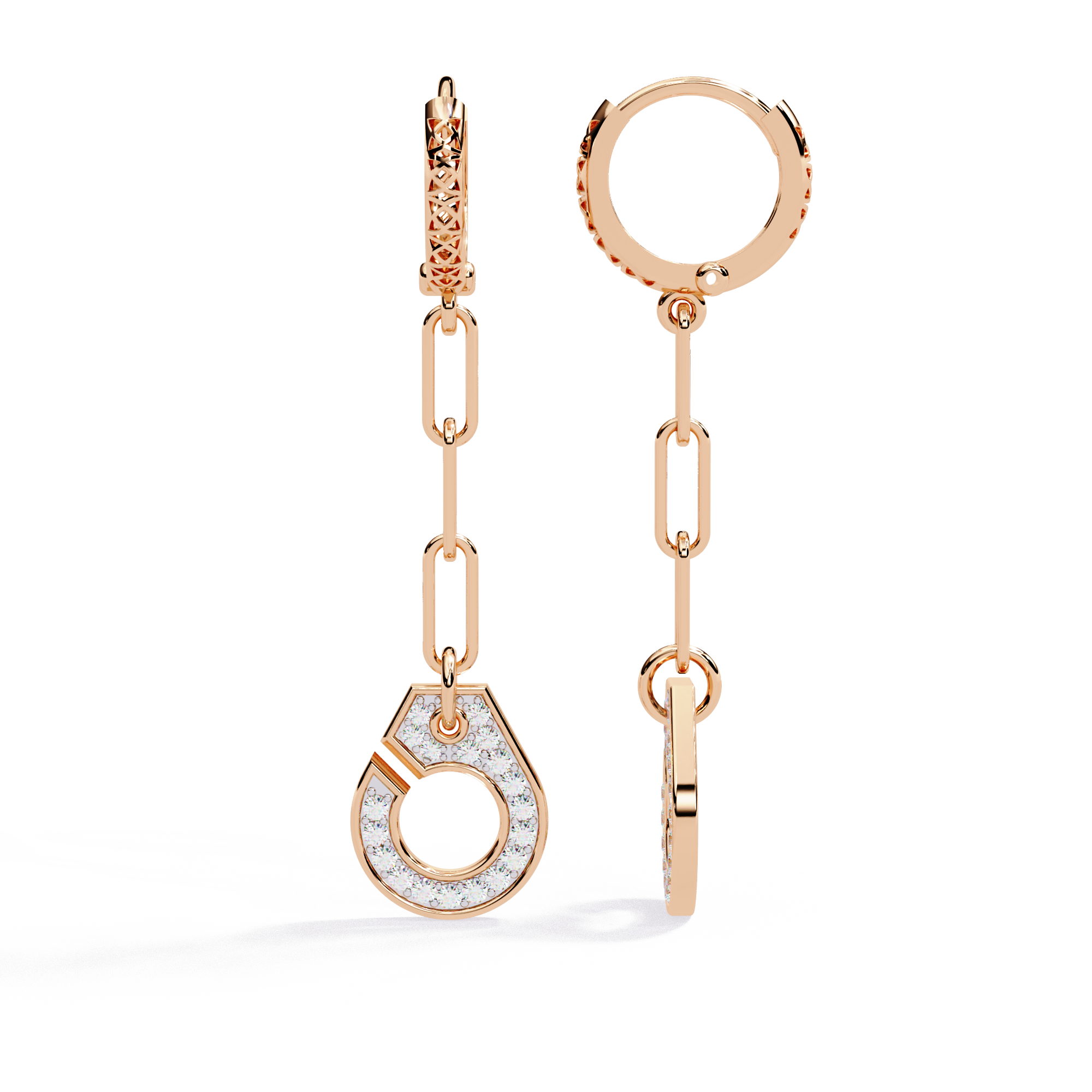 Drop Chain Earrings with Lab Grown Diamonds