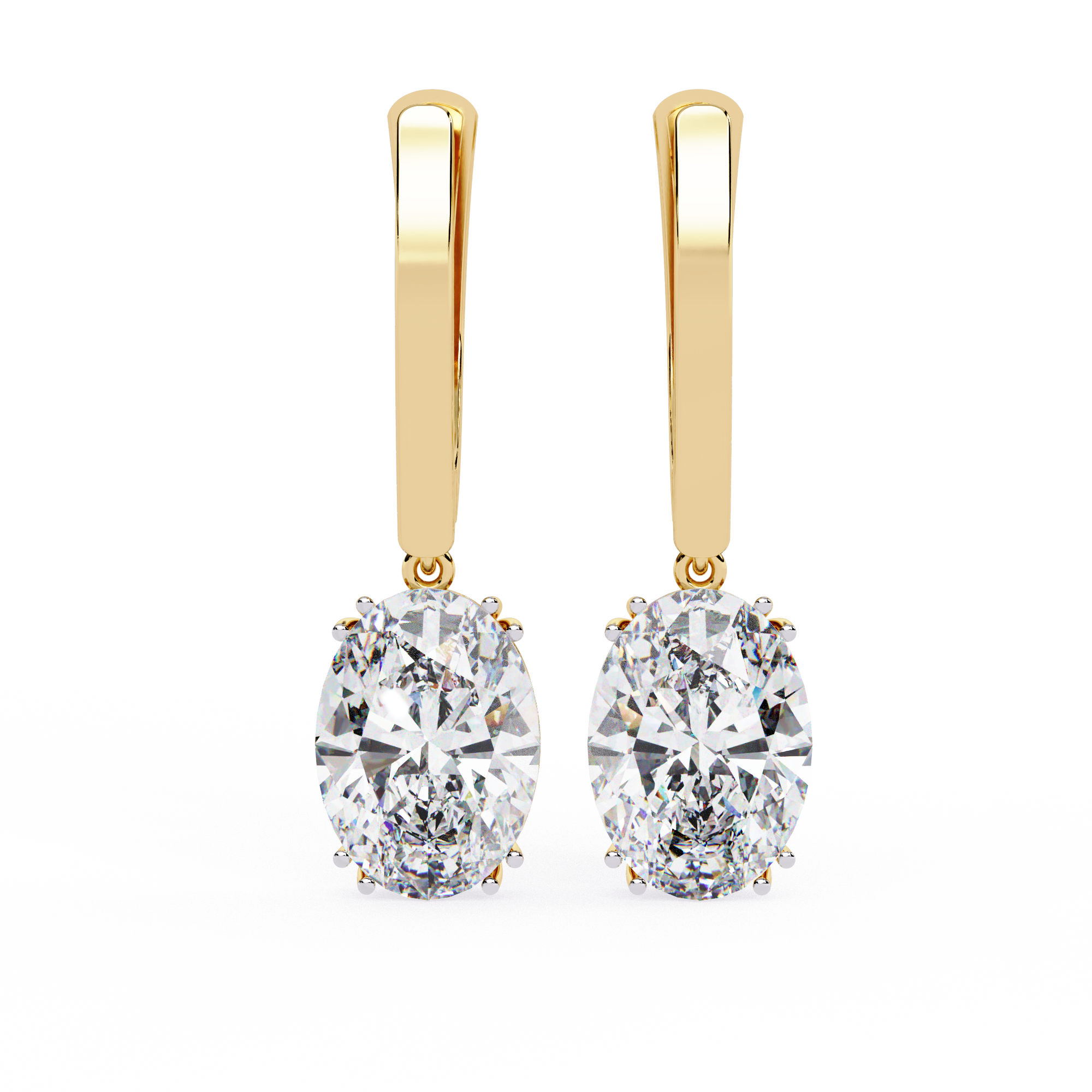 Oval Cut Lab Grown Diamond Drop Earrings