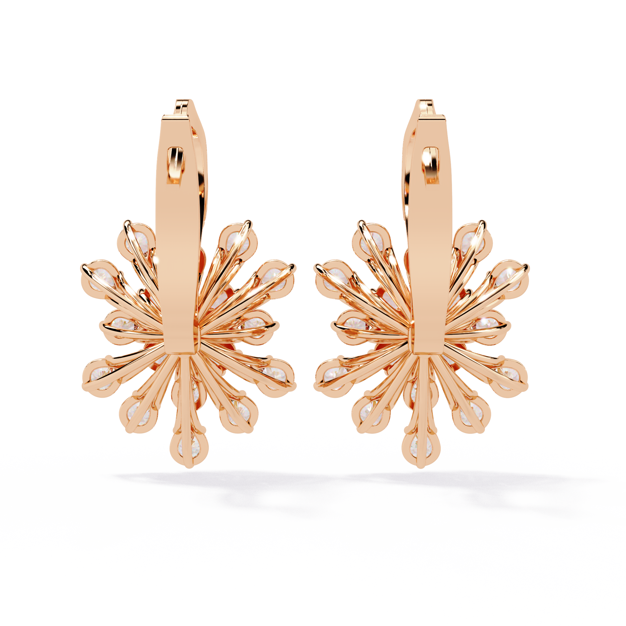 Sparkling Statement Floral Burst Lab Grown Diamond Earrings