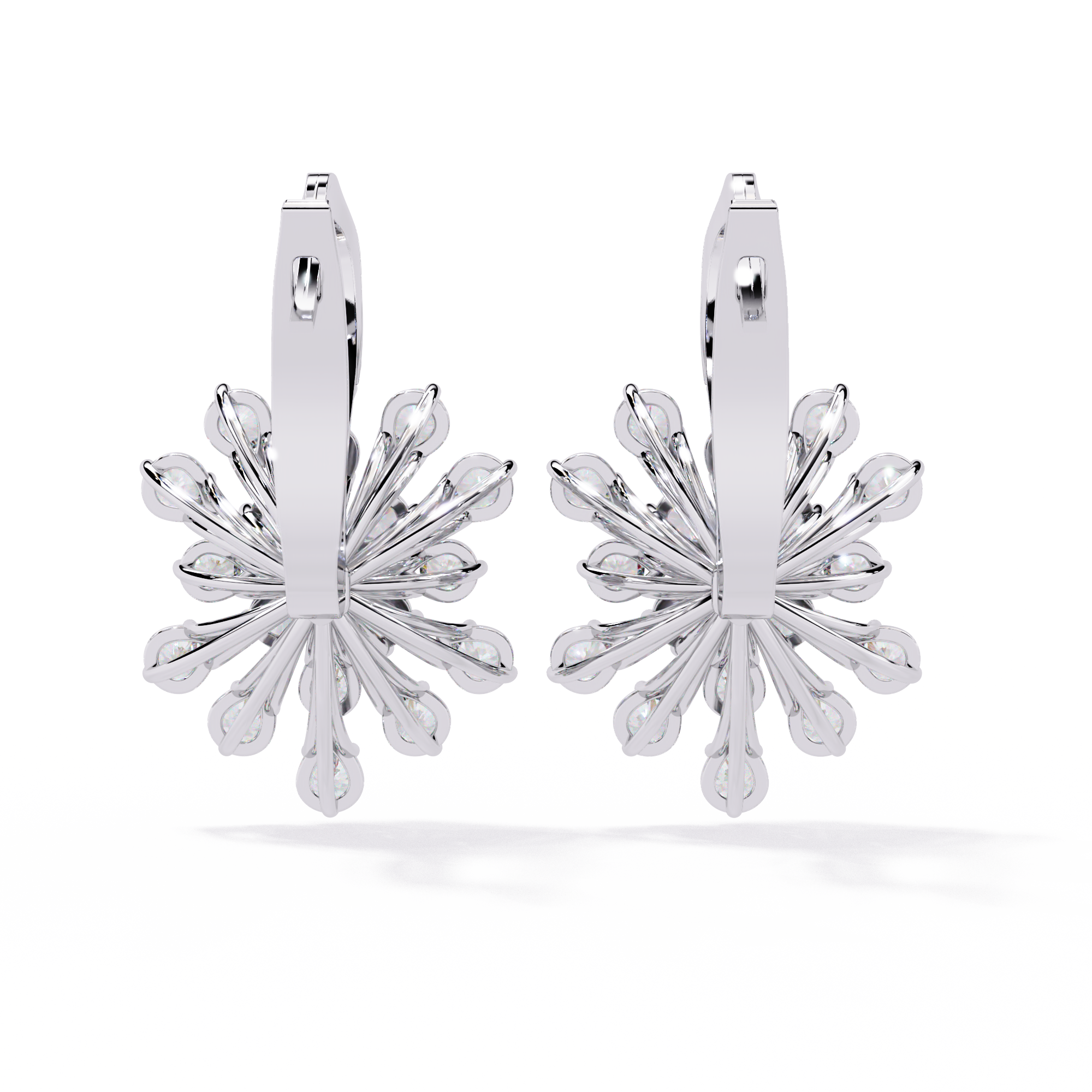 Sparkling Statement Floral Burst Lab Grown Diamond Earrings