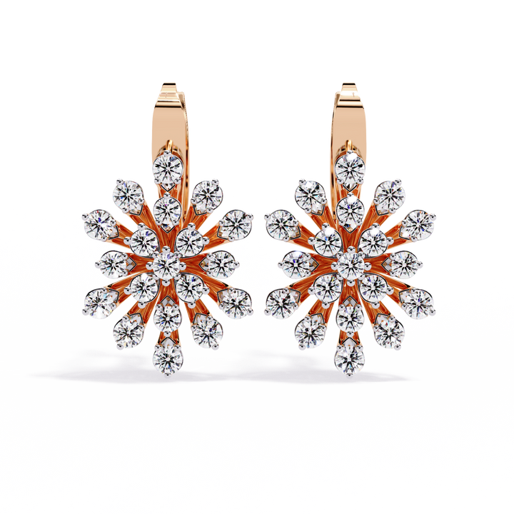 Sparkling Statement Floral Burst Lab Grown Diamond Earrings