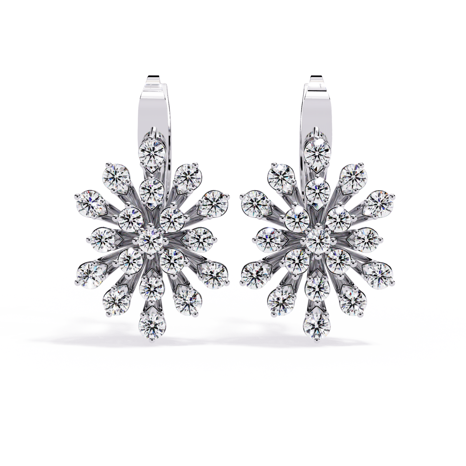 Sparkling Statement Floral Burst Lab Grown Diamond Earrings