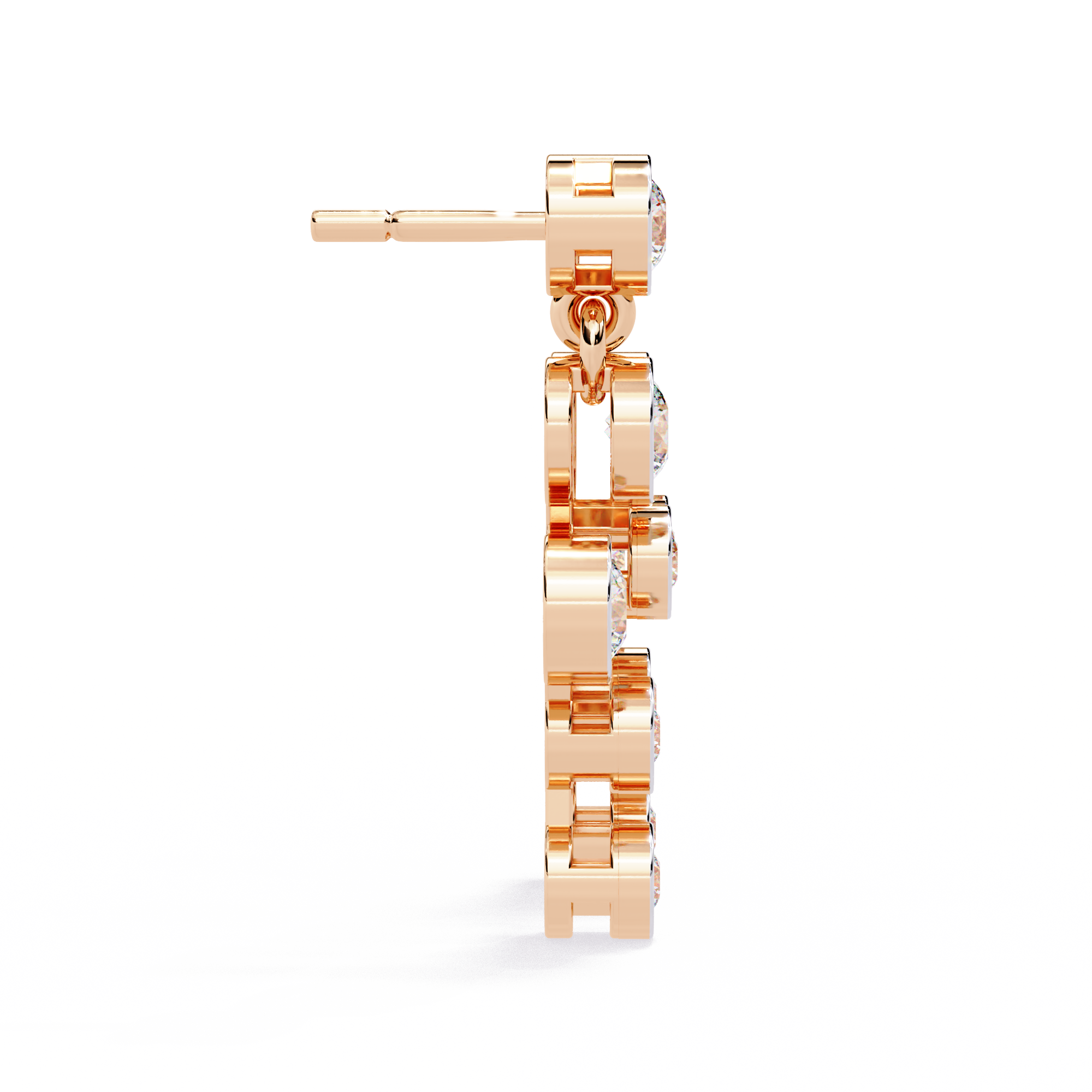 Elegant Bezel Set Statement Modern Cluster Lab Grown Diamond Drop Earrings