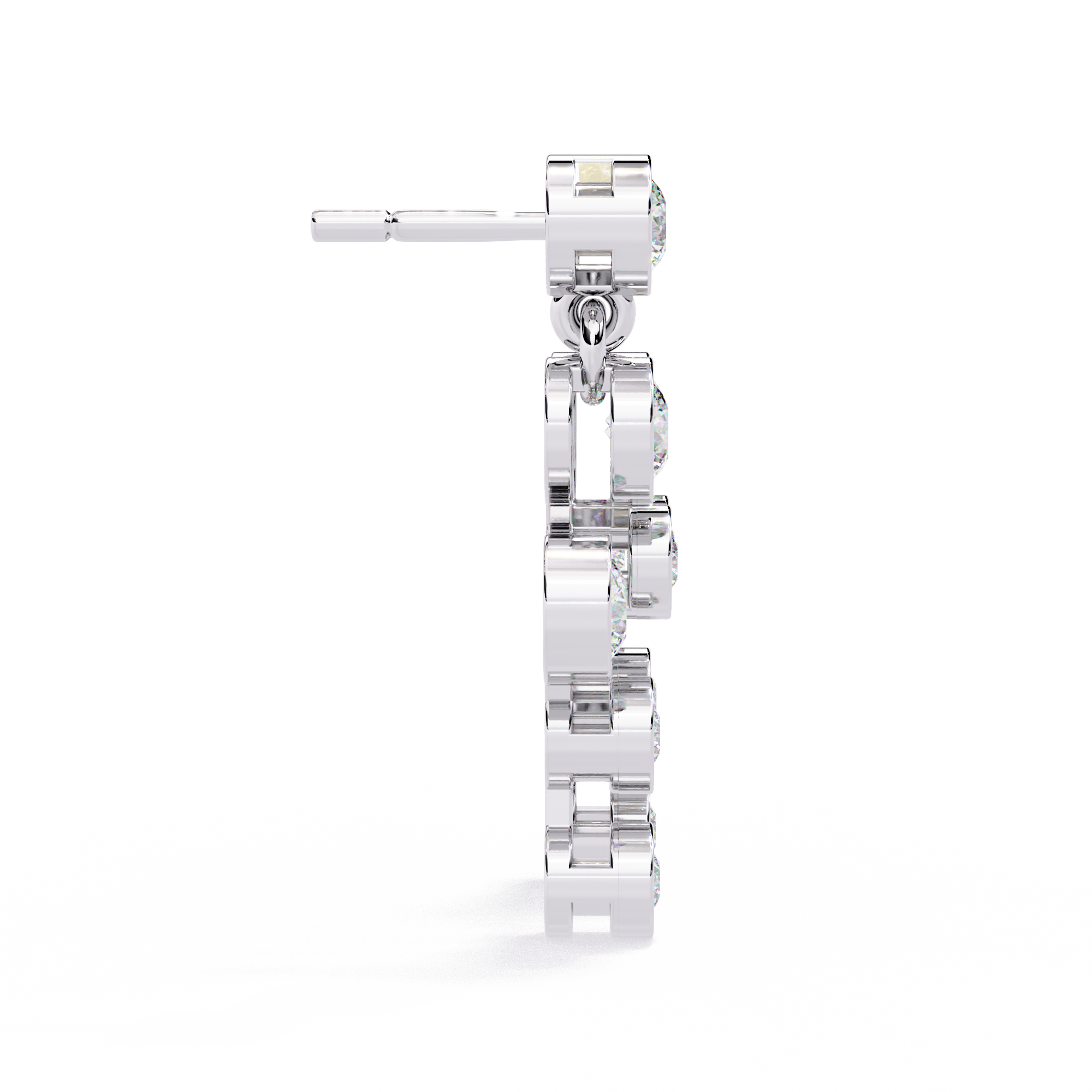 Elegant Bezel Set Statement Modern Cluster Lab Grown Diamond Drop Earrings