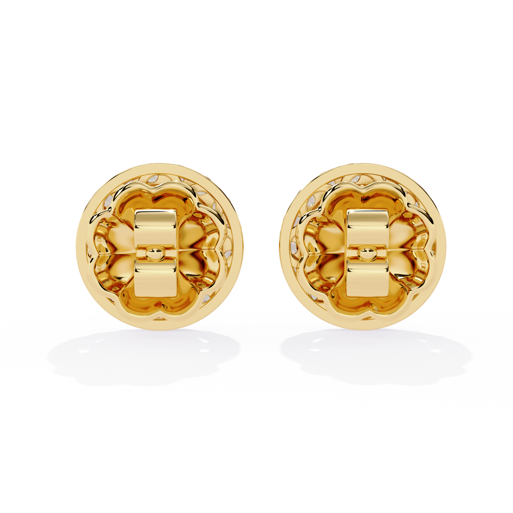 Round Solitaire with Prism Halo Studs