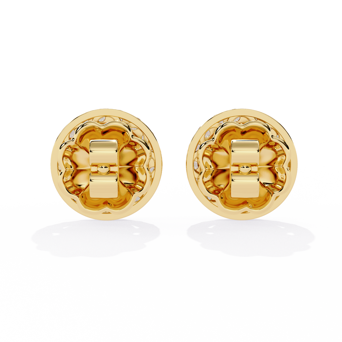 Round Solitaire with Prism Halo Studs