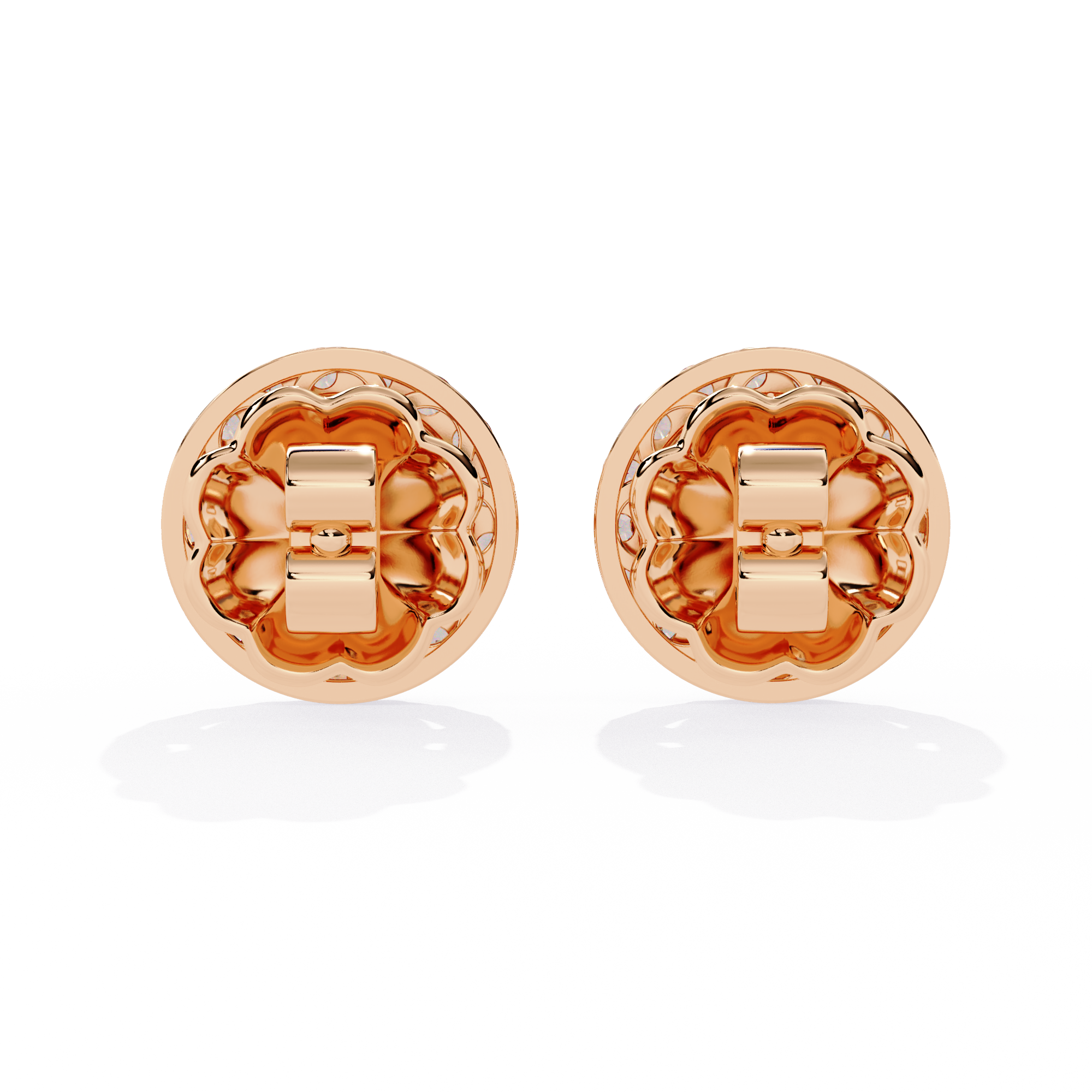 Round Solitaire with Prism Halo Studs