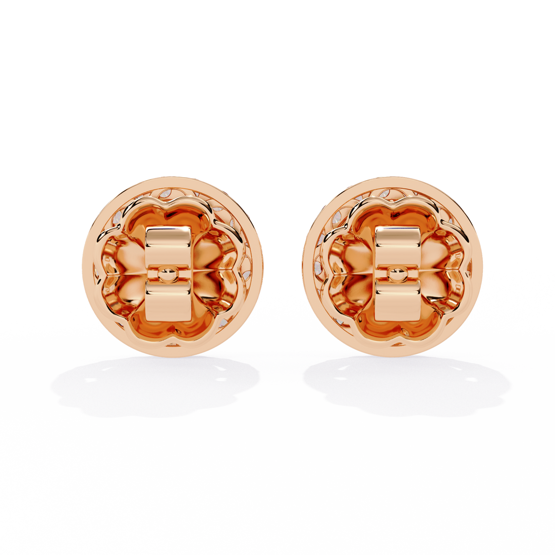 Round Solitaire with Prism Halo Studs