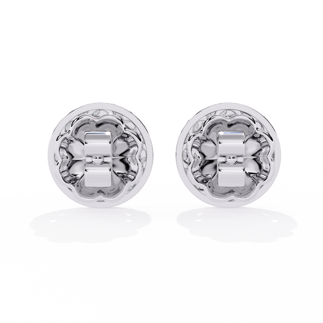 Round Solitaire with Prism Halo Studs