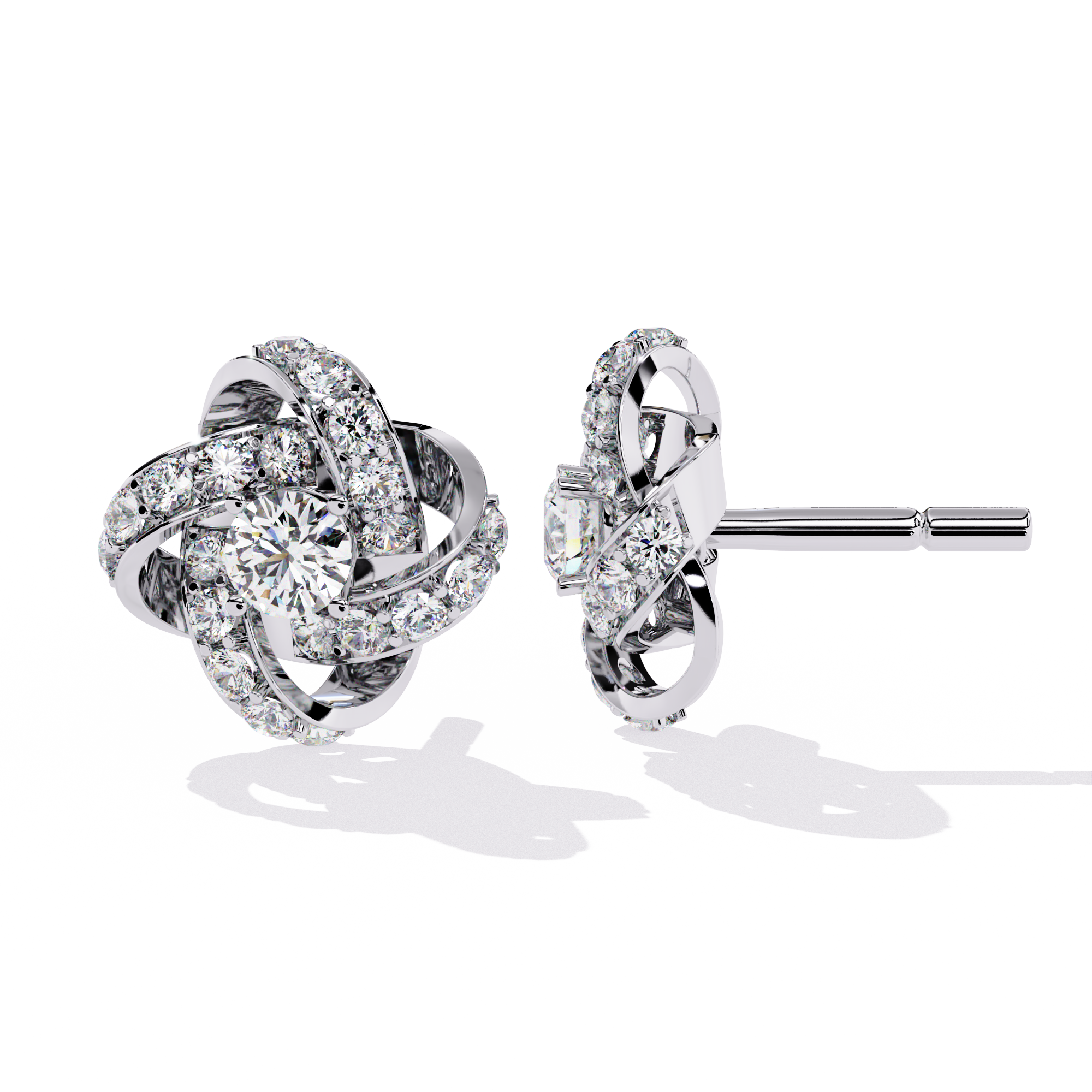 Twinkling Twirls Lab Diamond Earrings