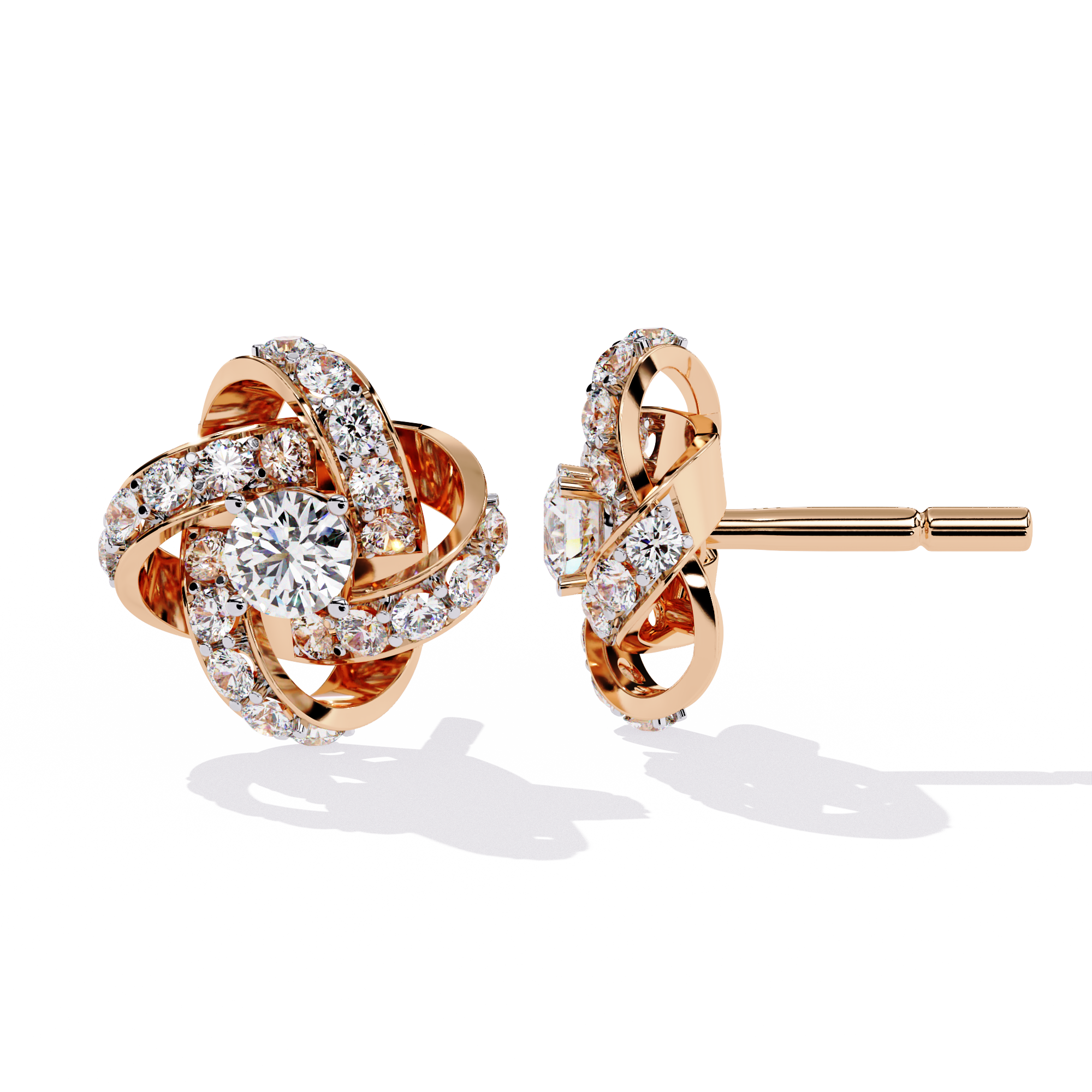 Twinkling Twirls Lab Diamond Earrings