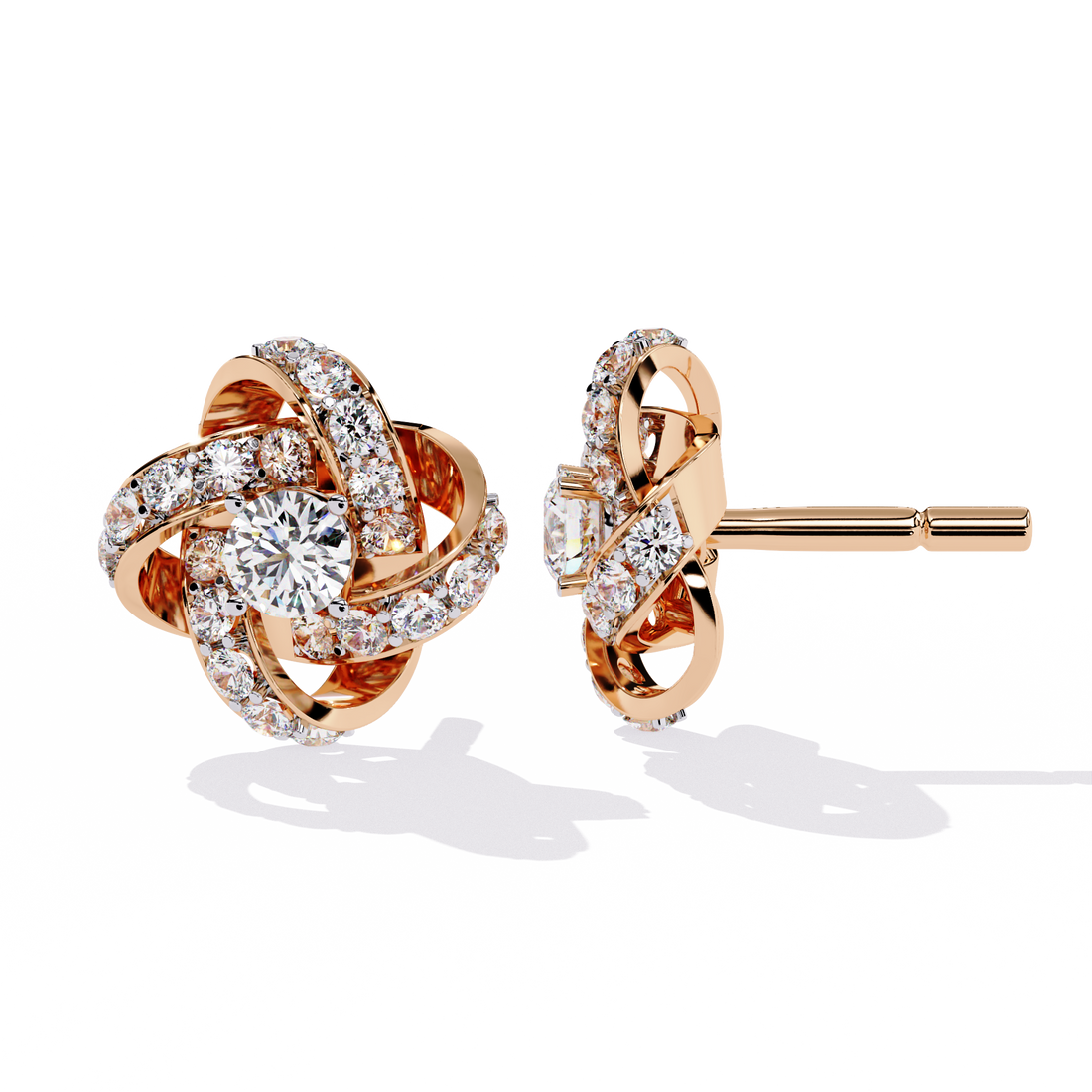 Twinkling Twirls Lab Diamond Earrings