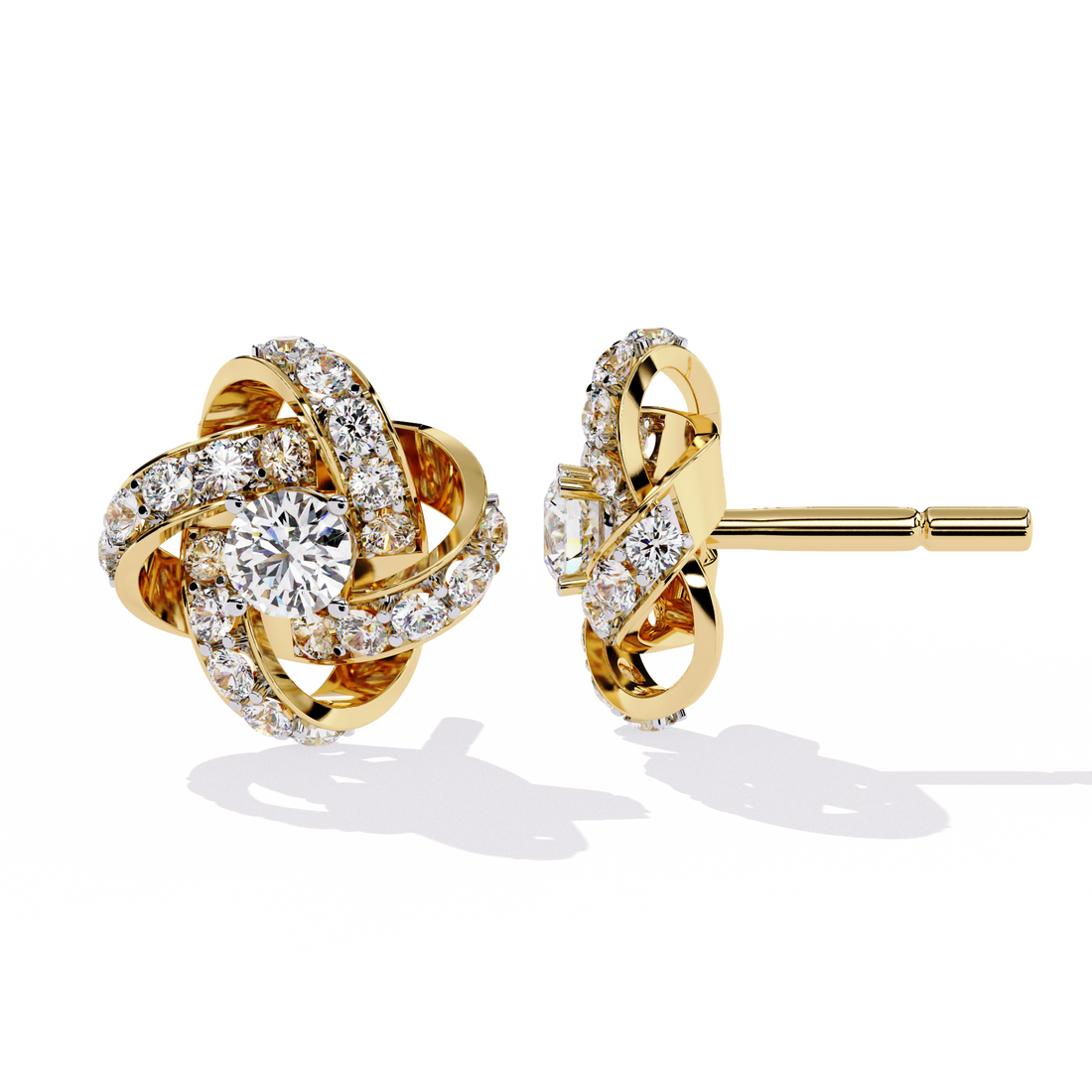 Twinkling Twirls Lab Diamond Earrings