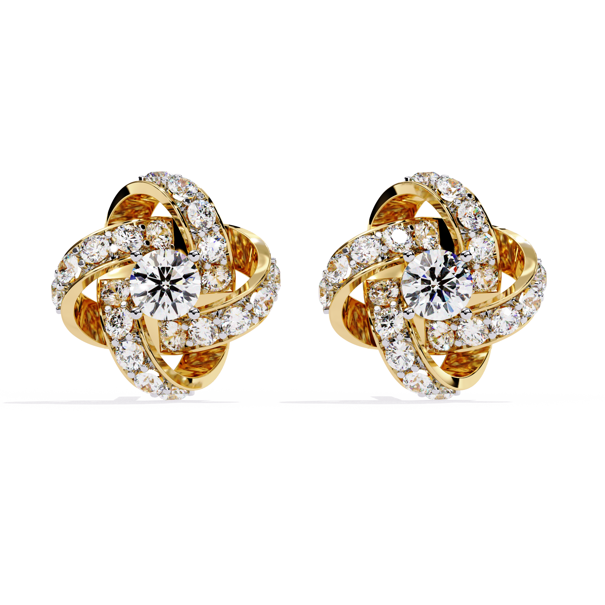 Twinkling Twirls Lab Diamond Earrings