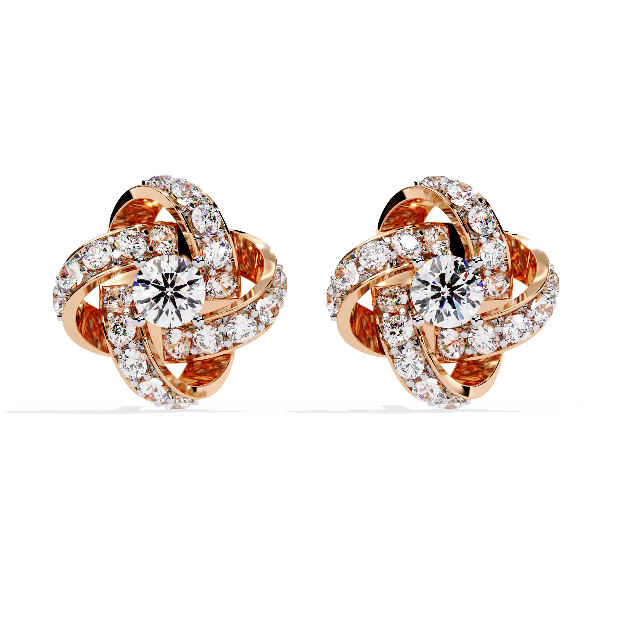 Twinkling Twirls Lab Diamond Earrings