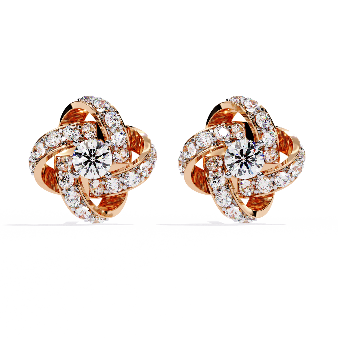 Twinkling Twirls Lab Diamond Earrings