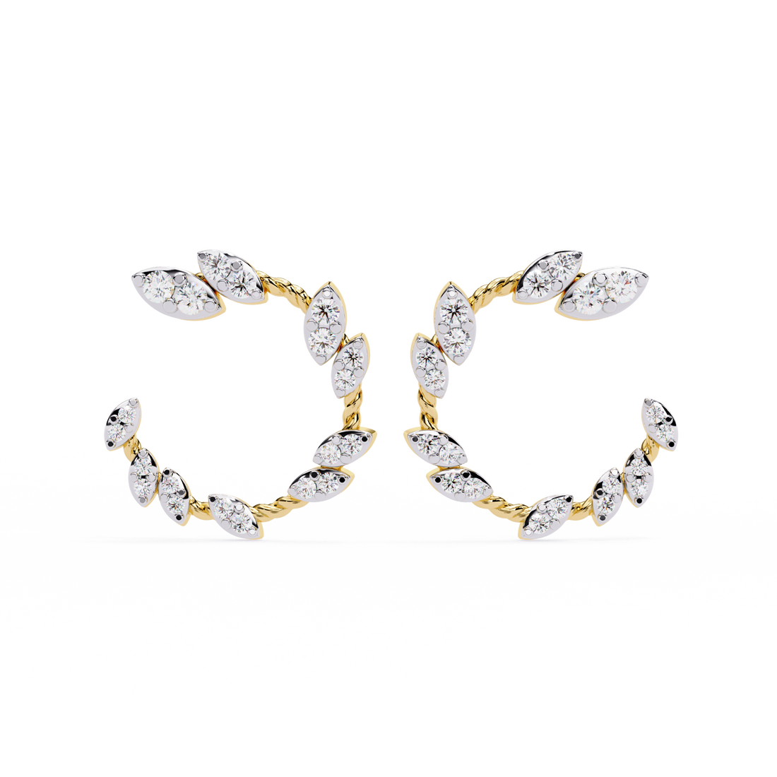 Nature-Inspired Open Hoops Earrings