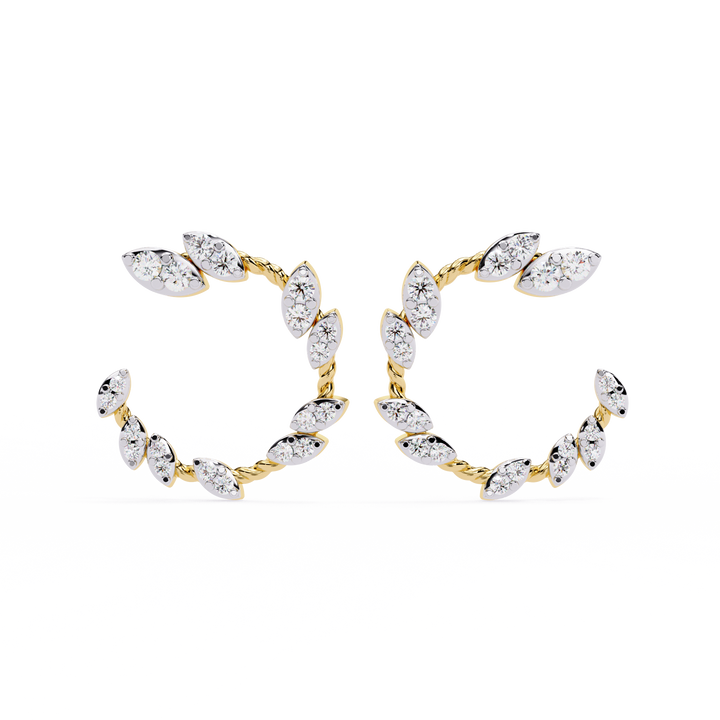 Nature-Inspired Open Hoops Earrings