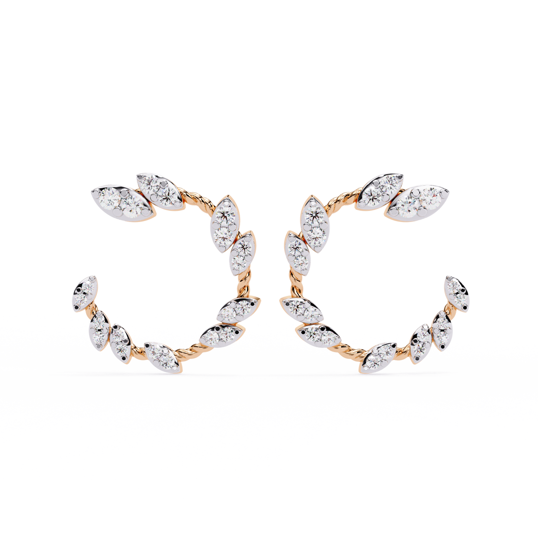 Nature-Inspired Open Hoops Earrings
