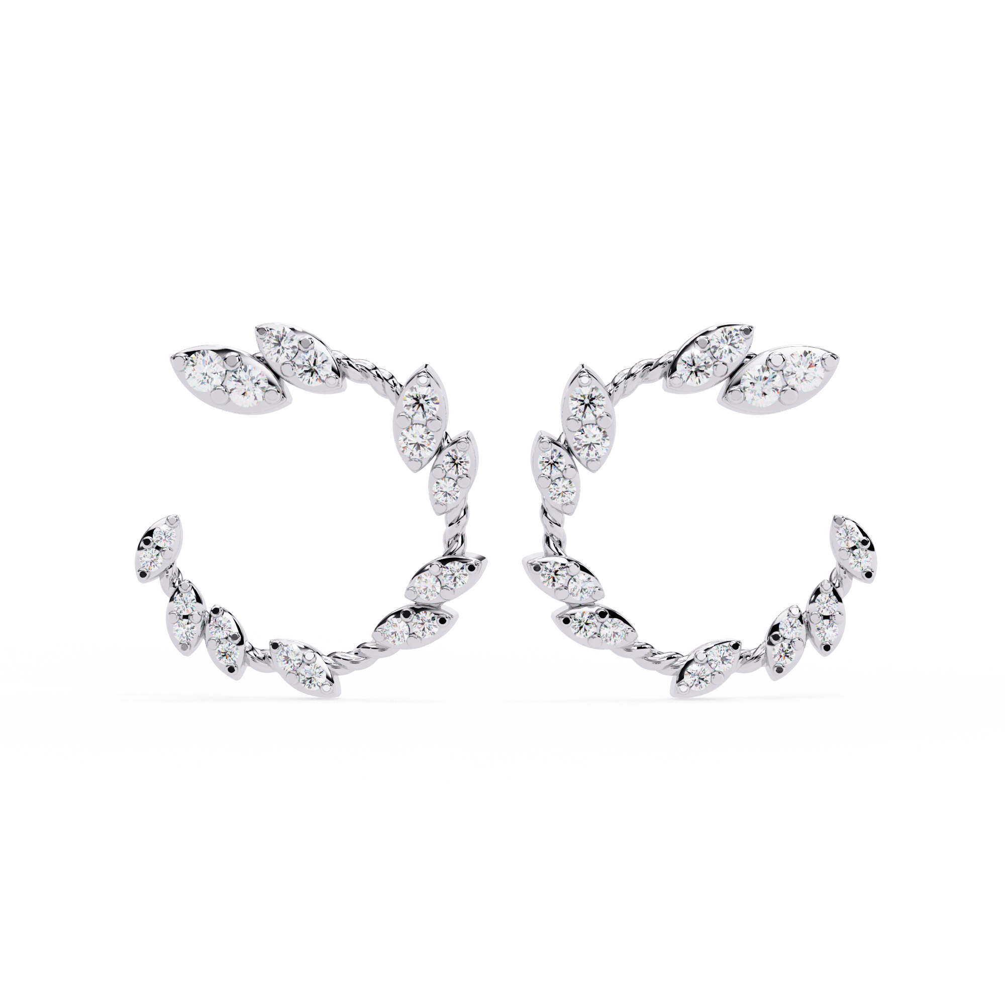 Nature-Inspired Open Hoops Earrings