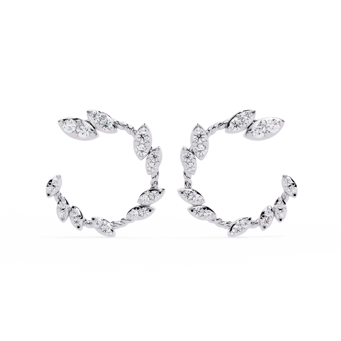 Nature-Inspired Open Hoops Earrings