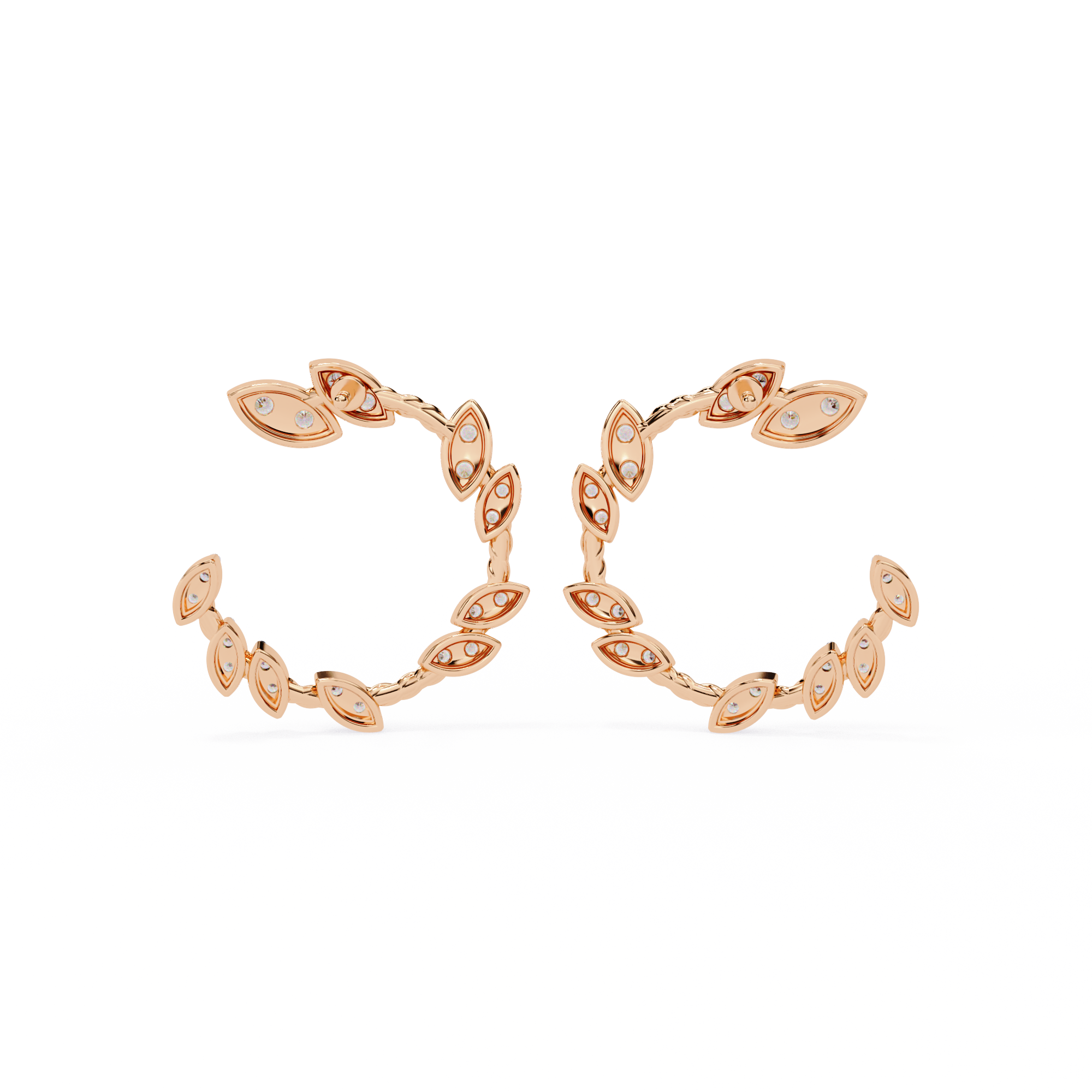 Nature-Inspired Open Hoops Earrings