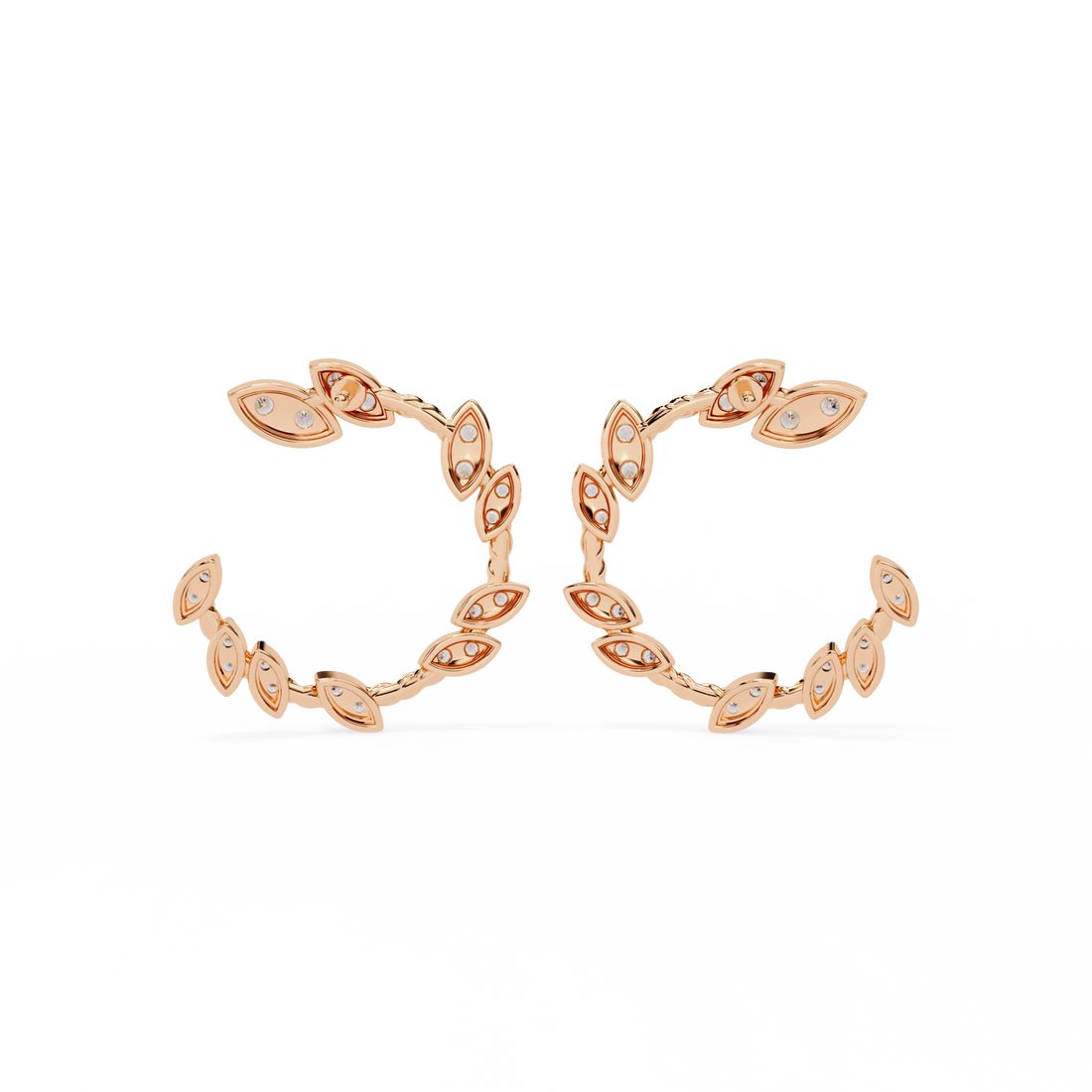 Nature-Inspired Open Hoops Earrings