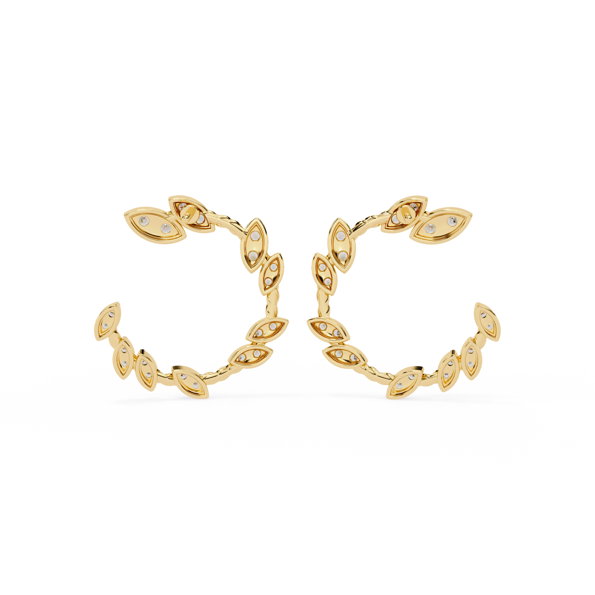 Nature-Inspired Open Hoops Earrings