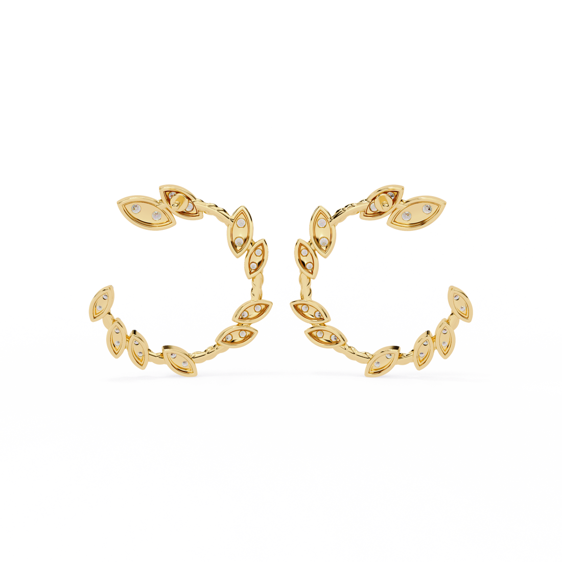 Nature-Inspired Open Hoops Earrings