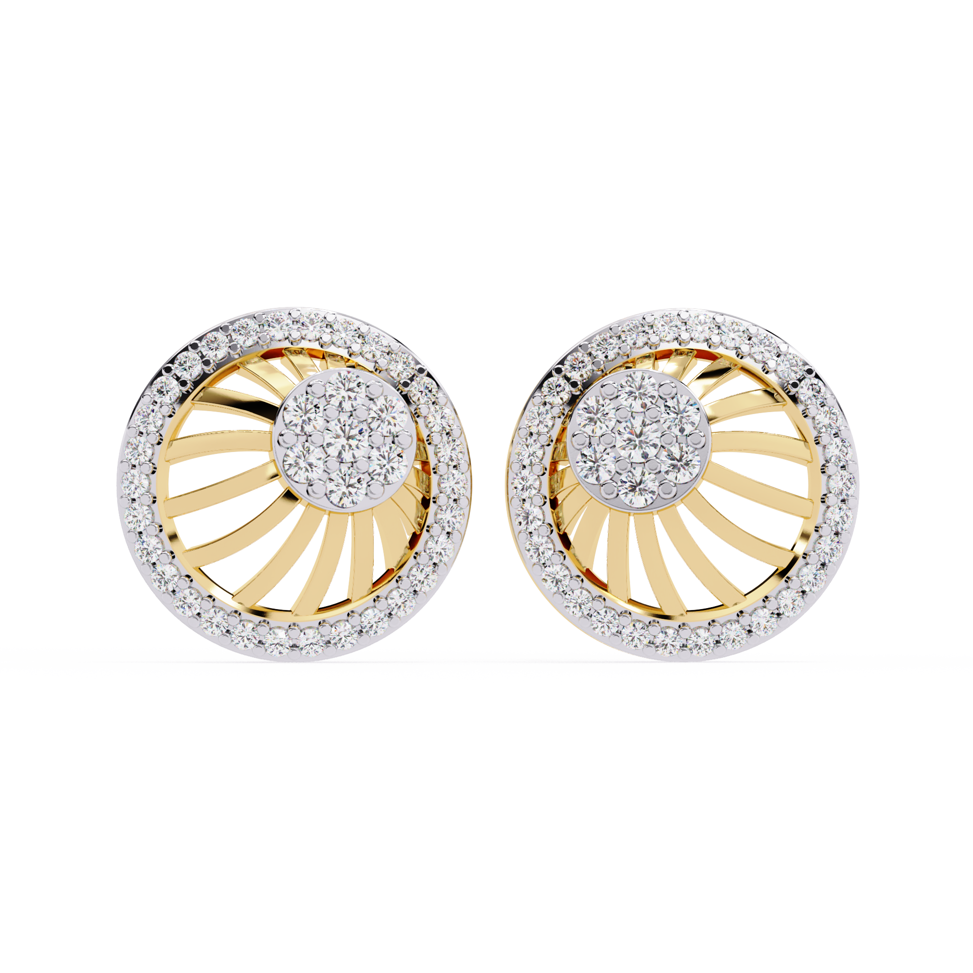 Sunburst Design Round Earrings for Women