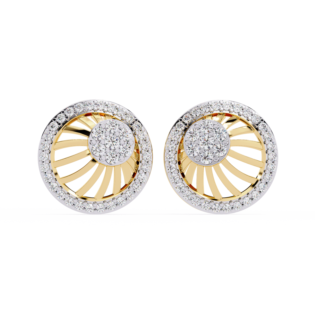 Sunburst Design Round Earrings for Women