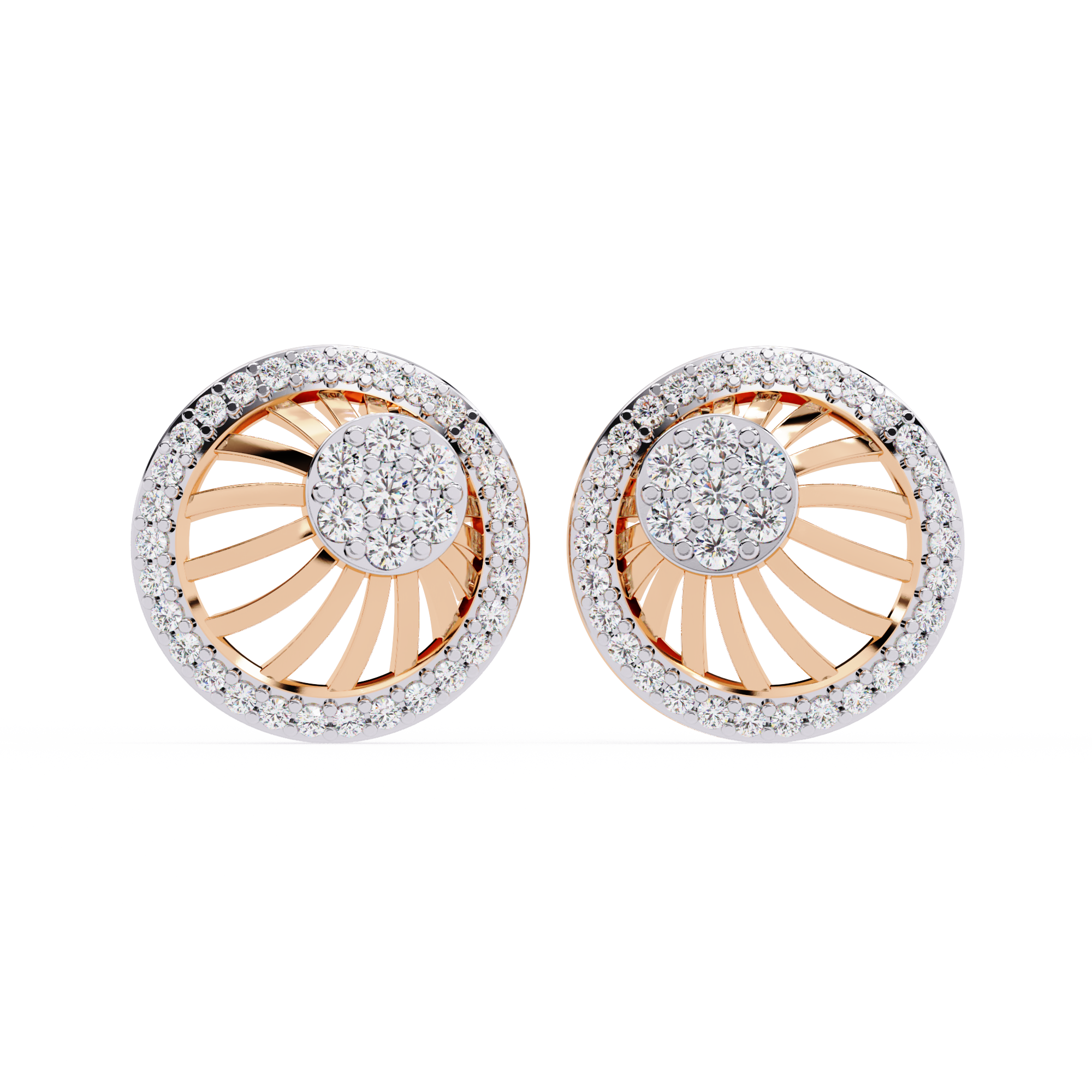 Sunburst Design Round Earrings for Women
