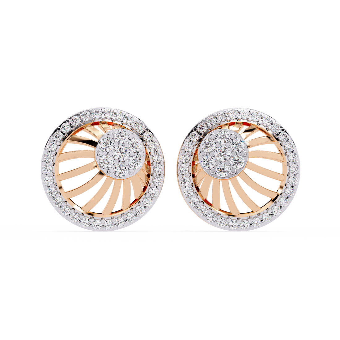 Sunburst Design Round Earrings for Women