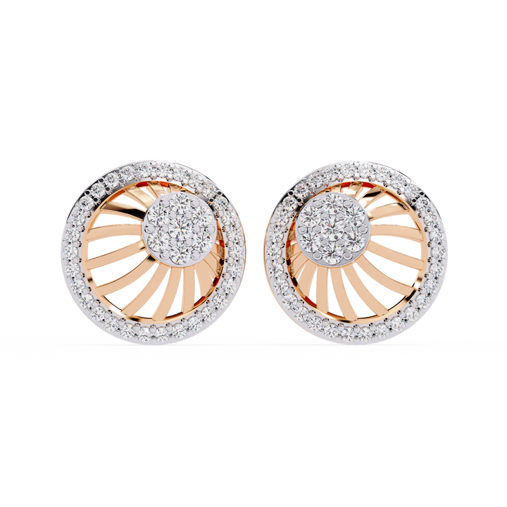 Sunburst Design Round Earrings for Women