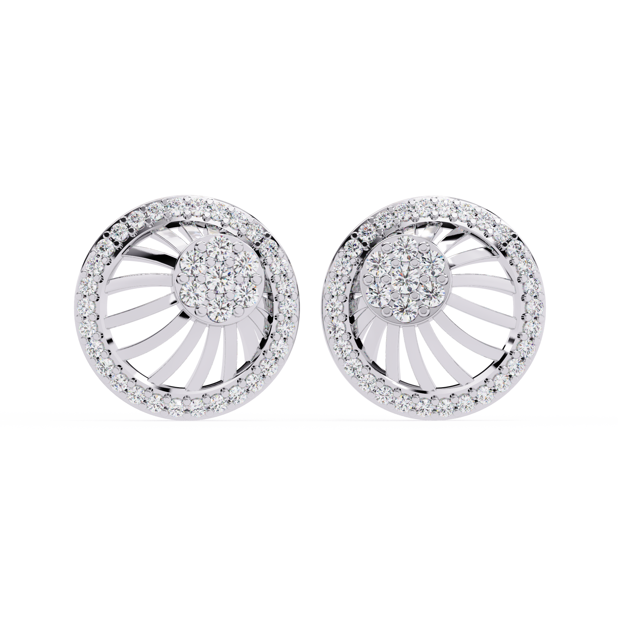 Sunburst Design Round Earrings for Women