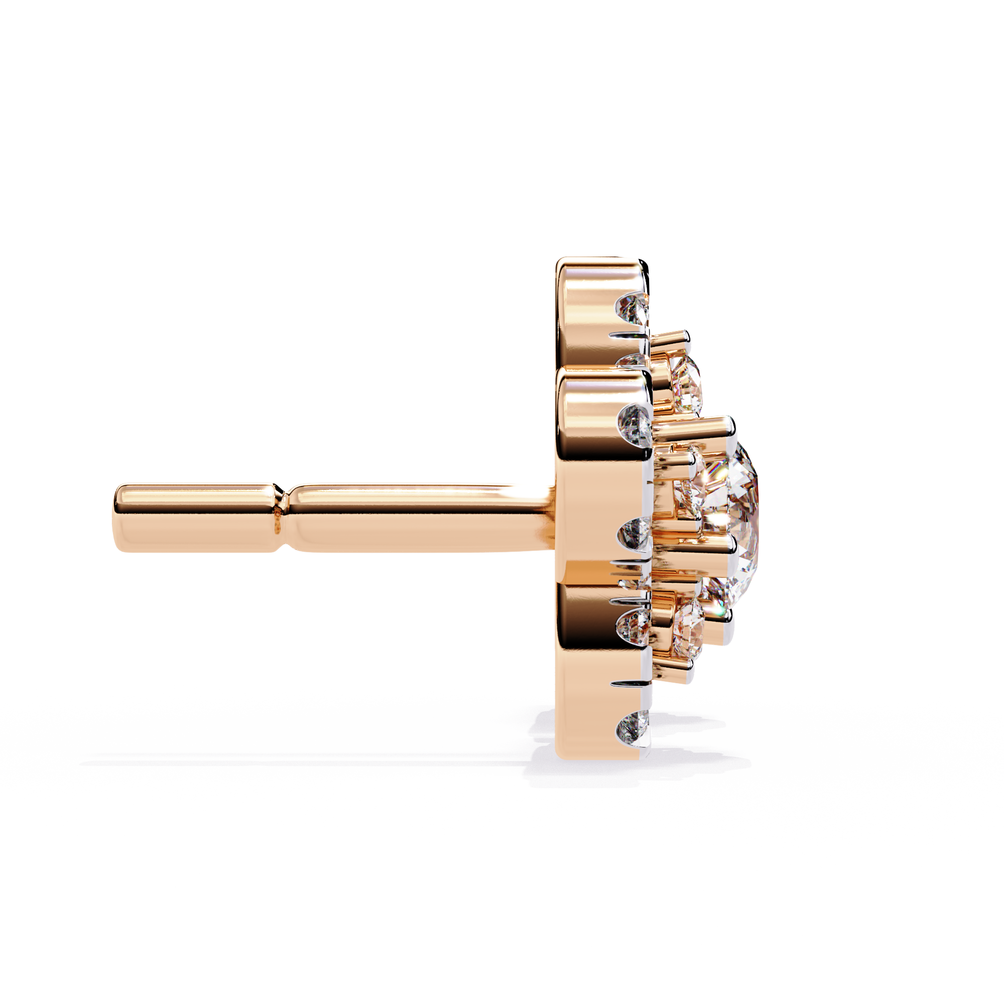 Floral Lab Grown Diamond Stud Earrings